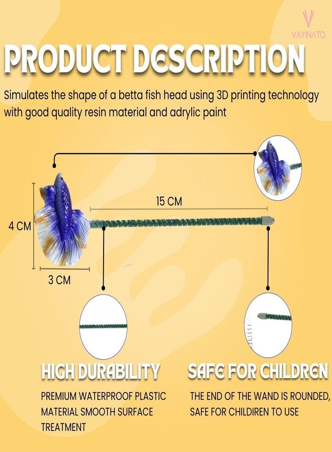 عصا تدريب سمكة بيتا VAYINATO® قطعة واحدة لتقليل التوتر | قطعة ذيل تفاعلية للعرض - عزز وقت لعب سمكة بيتا (لون عشوائي) من Petzlifeworld - Image 4